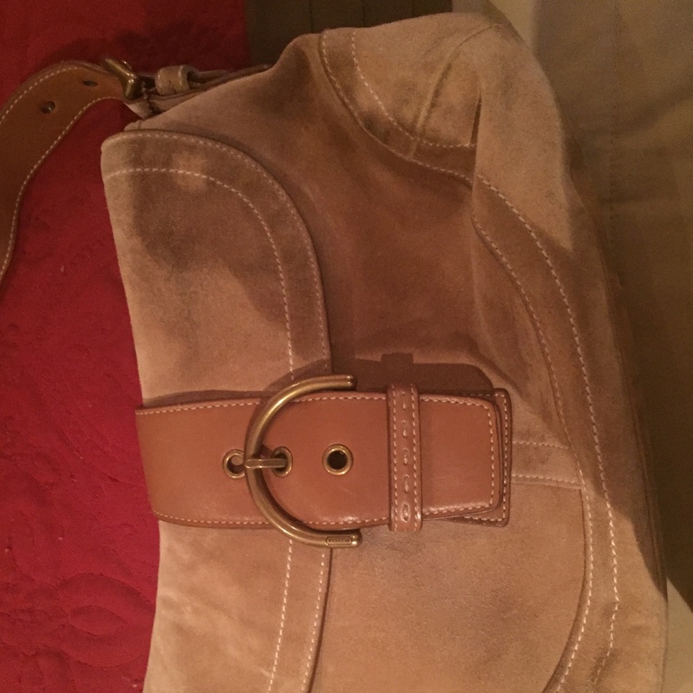 Coach suede shoulder bag